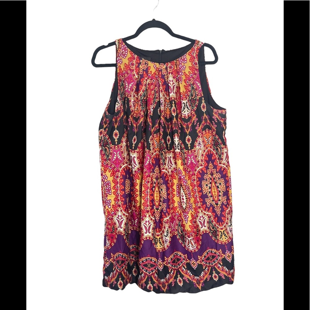 AGB Womens Dress Size 14 Red Multicolored Sleeveless